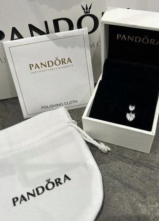 Серебряная подвеска серебряный кулон сердце сваровски pandora оригинал