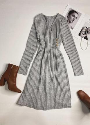 Идеальное теплое платье в рубчик на каждый день