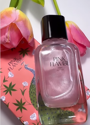 Туалетна вода з глітером zara pink flambe 100 ml для жінок