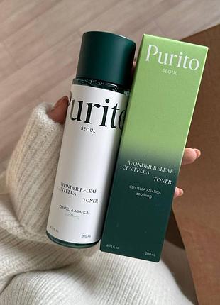 Зволожуючий заспокійливий тонер з центелою purito seoul centella green level calming toner 200ml
