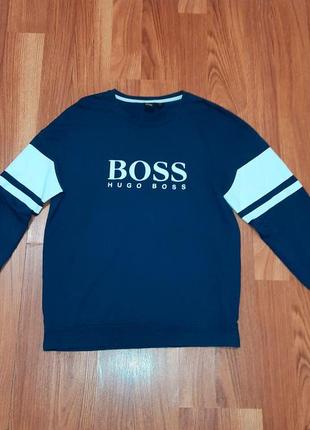 Мужская уникальная кофта свитшот hugo boss оригинал с большим лого