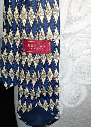 Галстук  burton из натурального шелка. винтаж.