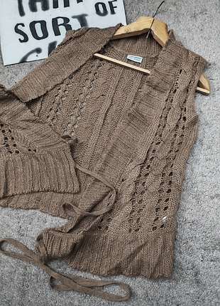 Ажурная жилетка на запах