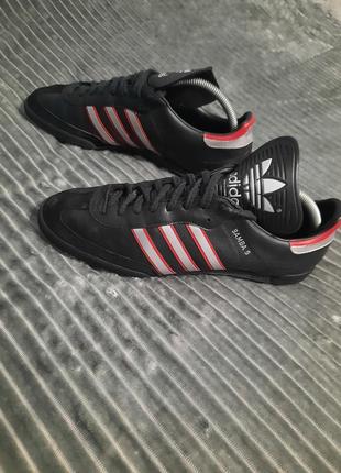 Vintage 1980s adidas bamba s uk11 og made in center og rare 80s black silver