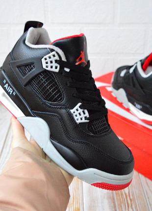 Nike air jordan retro 4 black red