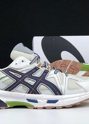 12452 asics gel kahana 8 белые с синим ( термо )