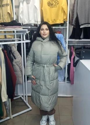 Зимнее пальто женское длинное масло