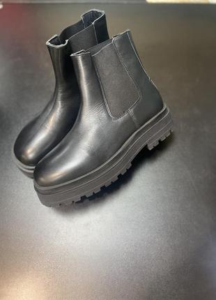 Кожаные черные челси большой размер 43