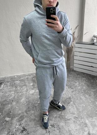 Спортивный костюм серый меланж базовый base трехнить петля