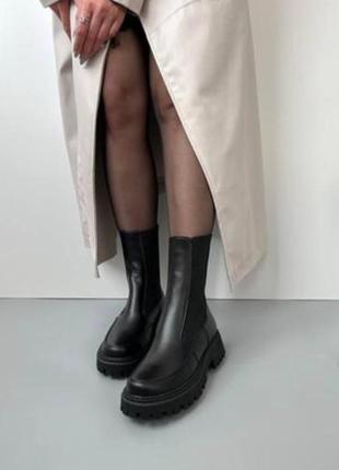 Zara,женские ботинки,челси,кожа
