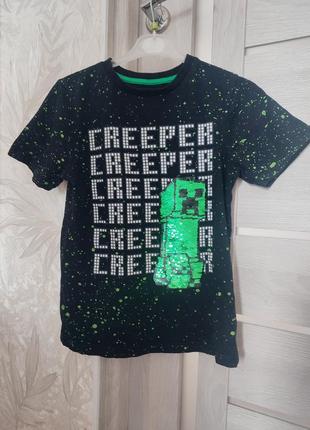 Футболка майнкрафт, minecraft 8-9лет