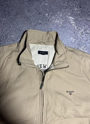 Премиальная бежевая куртка ветровка харингтон мужской gant (оригинал)