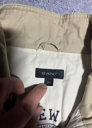 Премиальная бежевая куртка ветровка харингтон мужской gant (оригинал)