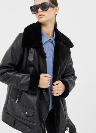 Дубленка пилот stradivarius размер s 2