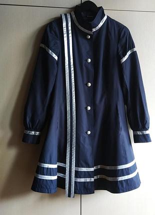 Плащ женский синий приталенный manna