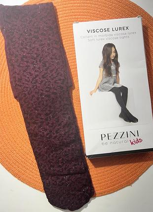 2-4 років. 98-104 зріст італія! pezzini! преміум колекція. ажурні з люрексом колготки з віскози