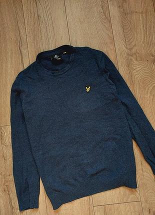 Вовняний светр lyle & scott джемпер пуловер реглан свитер шерстяной