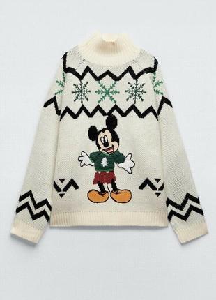 Стильний светр вільного крою zara з лімітованої  колекції mickey mouse ©disney , оригінал4 фото