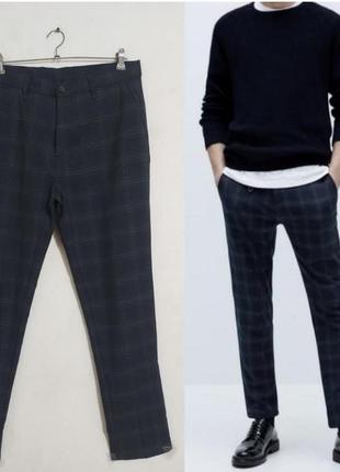 Брюки slim fit heathered zara s