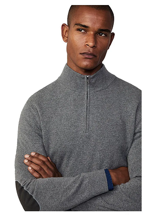 Свитер hackett merino silk на полузастежке zip