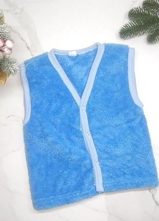 Плюшевая теплая жилетка на пуговицах 68 размер