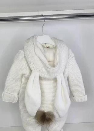 Комбинезон зайчик, 6-9 месяцев, спасающий от холода