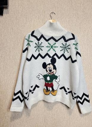 Стильний светр вільного крою zara з лімітованої  колекції mickey mouse ©disney , оригінал8 фото