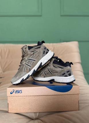 Кросівки зимові хутро asics gel-sonoma 15-50 gtx high brown beige fur