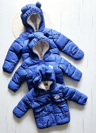 Куртка теплая детская 9-12месяц, 1-2роки, 12-18месяц, george, 74-80см, 80-86см, куртка на меху, куртка зимняя/демисезонная для мальчиков/девочек