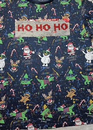 Новорічна футболка . футболка в принт санти . новорічна футболка