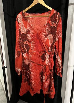 Платье simple be змеиный принт большой размер