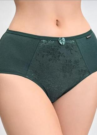Трусики женские хлопковые с кружевом высокая посадка размер 48;50;52;