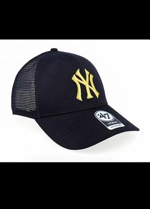 Бейсболка кепка оригинал тракер нью йорк янкиз new york yankees usa mlb nba nfl nhl new era 47 brand original ny la trucker сша млб нфл нхл нба черный