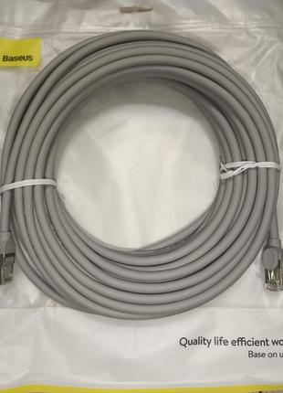 Ethernet кабель cat 6 rj45 baseus 15 м, 26 awg, high speed, lan патчкорд круглый