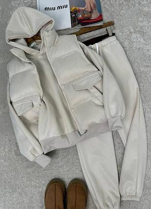 Костюм-трійка жилетка костюм miu miu на флісі