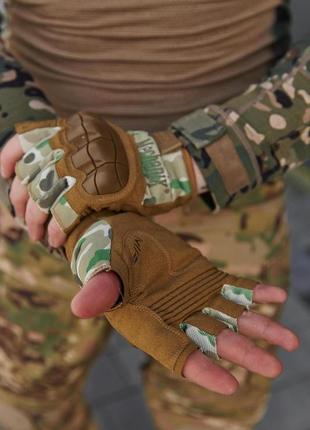 Рукавиці безпалі mechanix m-pact з кісточками, мультикам