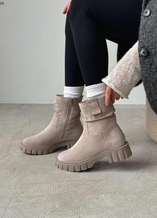 Ботинки зимние из натуральной замши