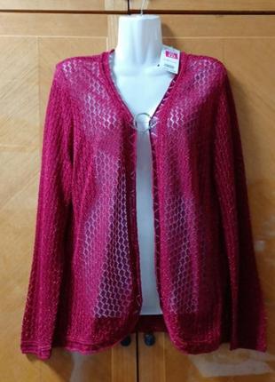 Мереживний в'язаний красивий кардіган  накидка з люрексом  р.20 від evans