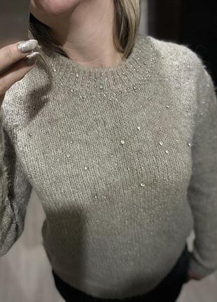 Свитер женский zara с стразами