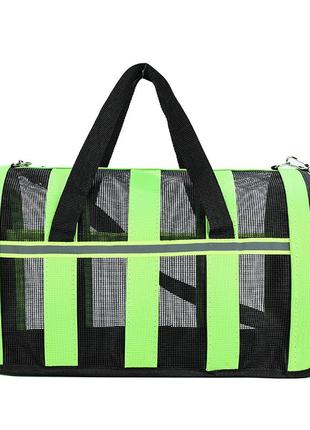 Сумка-переноска для котів і собак m 42x26x22 см cosmopet cp-46m green