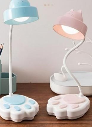 Сенсорна світлодіодна гнучка настільна лампа у вигляді котячої лапи,заряджається від мережі,usb
