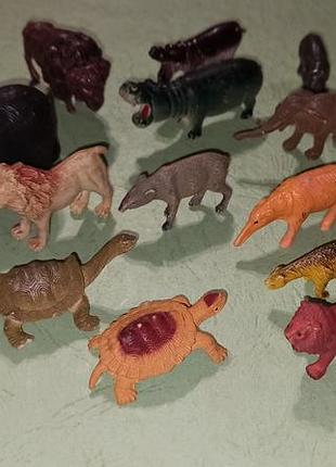 Набор диких животных медведь бегемот черепаха лев слон фигурка игрушка
