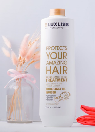 Аминокислотный ботокс для волос luxliss amino smootning treatment 1000 мл