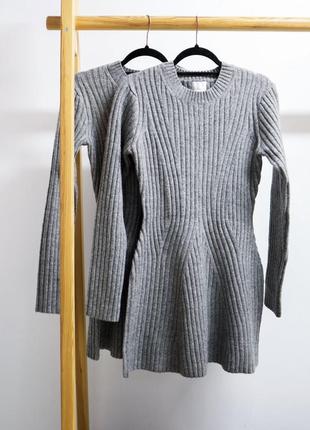 Тепла коротка сукня плаття h&m hm сіре графіт меландж s 36 m 38