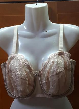 Кружевной красивый бюстгалтер р.34 f 75 g от marks & spencer, косточки, без поролона