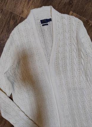 Стильный молочного цвета кардиган в косы polo ralph lauren