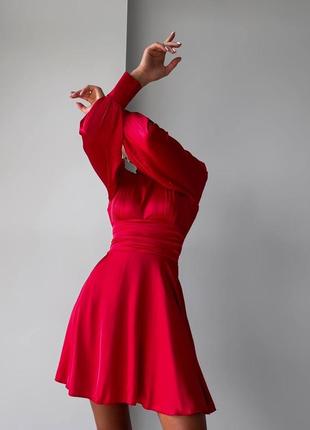 Сукня шовкова червона чорна бежева