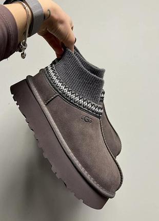 Ugg tasman platform sock grey (сірі) уггі угги натуральні