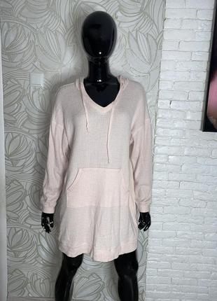 Вафельная ночная рубашка ночника с капюшоном marks & spencer, xl