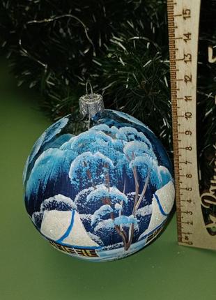 Різдвяна куля ручної роботи будиночок на озері+подарунок